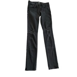 Rag & Bone Jeans Rock Distressed Black Size 25‎